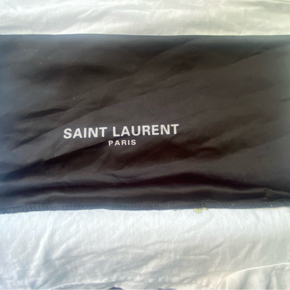 Saint Laurent Black dust wallet and or Bag with White Logo